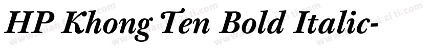HP Khong Ten Bold Italic字体转换